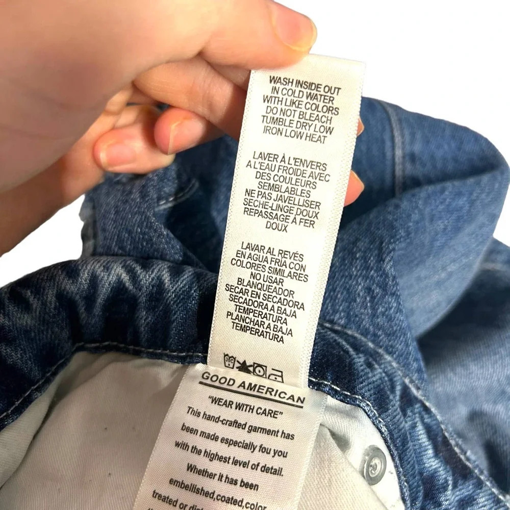 Good‎ American Good Vintage Ripped Ankle Straight Leg Jeans In Blue484 Size 20 - Picture 10 of 10